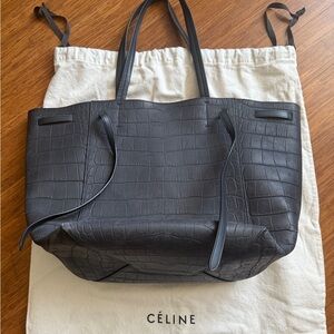 Blue/grey Crocodile-Embossed PhantomTote Bag